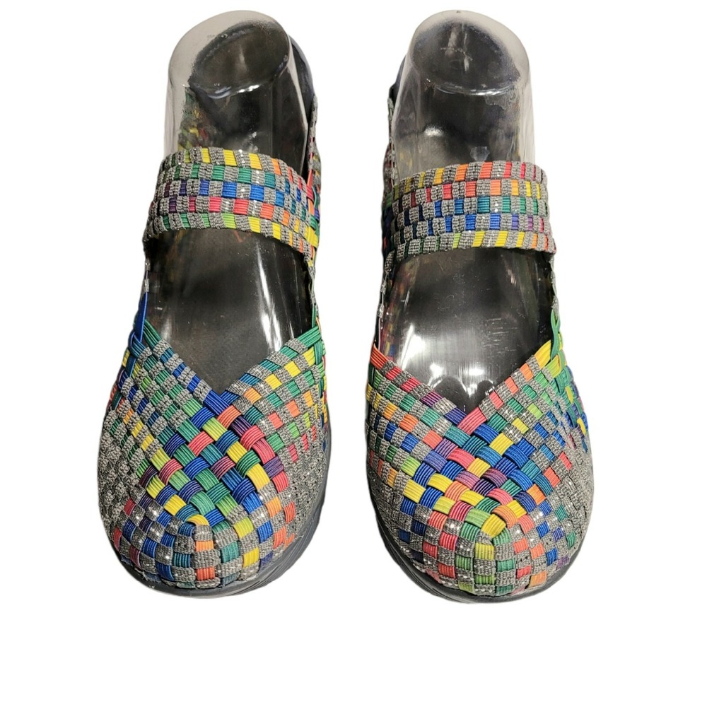 St John's Bay Colorful Textile Wedge Shoes Women Size 9.5
